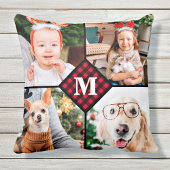 パーソナライズされた写真赤バッファロープライドMonogram クッション