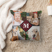 パーソナライズされた写真赤バッファロープライドMonogram クッション (ブランケット)