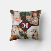 パーソナライズされた写真赤バッファロープライドMonogram クッション (裏面)