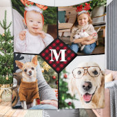 パーソナライズされた写真赤バッファロープライドMonogram フリースブランケット