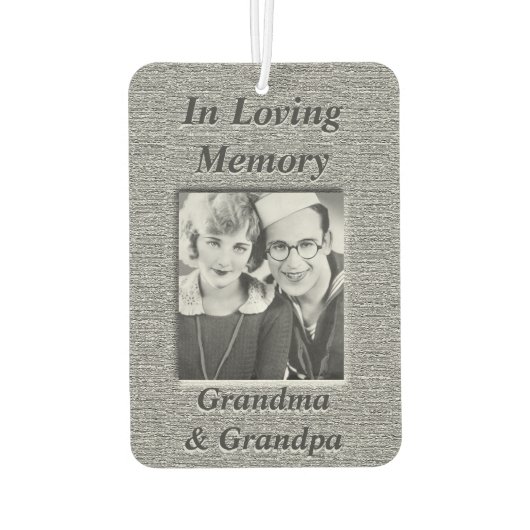 パーソナライズされた写真追悼空気清浄機 カーエアーフレッシュナー (裏面)