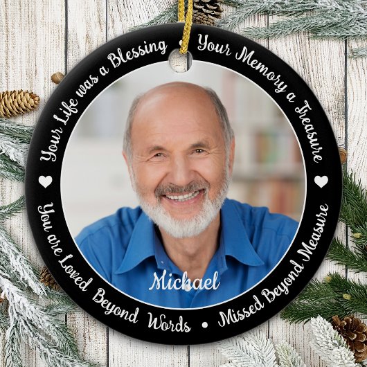 パーソナライズされた写真追悼2回記念・記念・記念 セラミックオーナメント