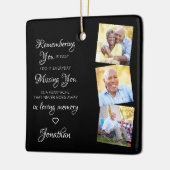 パーソナライズされた写真追悼3回記念・記念 セラミックオーナメント (左)