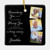 パーソナライズされた写真追悼3回記念・記念 セラミックオーナメント (正面)
