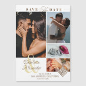 パーソナライズされた写真4枚の コラージュ Save the Date マグネット招待状 (正面)