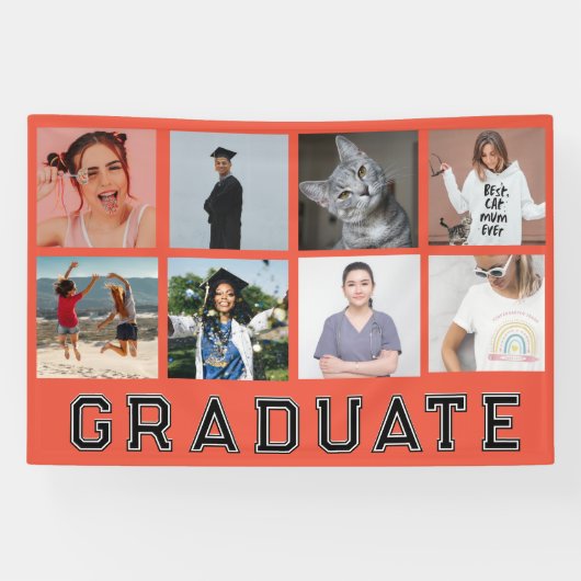 パーソナライズされた写真8枚卒業生パーティー 横断幕 (横)