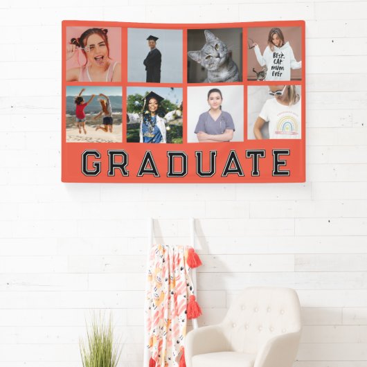 パーソナライズされた写真8枚卒業生パーティー 横断幕 (インサイチュ)