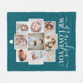 パーソナライズされた写真9枚と文字写真コラージュ フリースブランケット (正面(横))