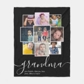 パーソナライズされた写真9枚と文字写真コラージュ フリースブランケット (正面)