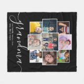 パーソナライズされた写真9枚と文字写真コラージュ フリースブランケット (正面(横))