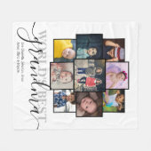 パーソナライズされた写真9枚と文字写真コラージュ フリースブランケット (正面(横))