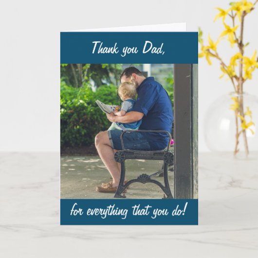 パーソナライズされた写真 ありがとう お父さん 父の日 カード (黄色い花)