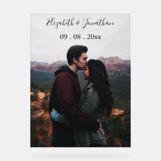 パーソナライズされた写真 ウェディング イベント アクリルサイン (正面)