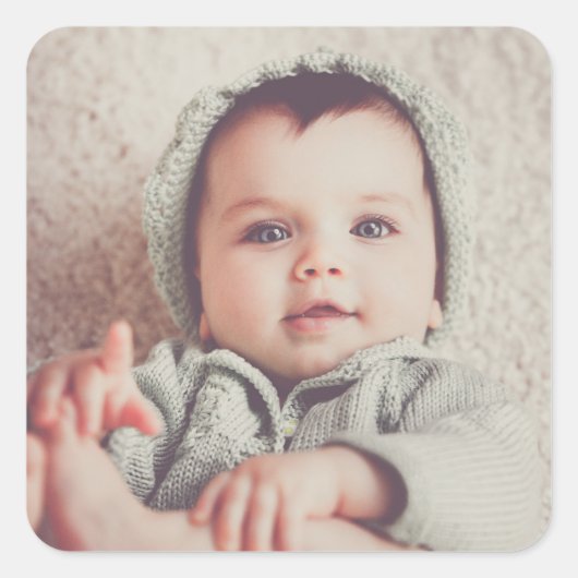 パーソナライズされた写真 スクエアシール (正面)