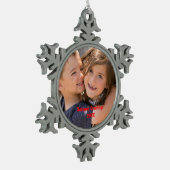 パーソナライズされた写真 スノーフレークピューターオーナメント (左)