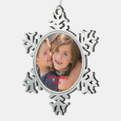 パーソナライズされた写真 スノーフレークピューターオーナメント (右)