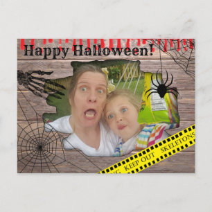 パーソナライズされた写真 ハロウィン 壁に閉じ込められる ポストカード