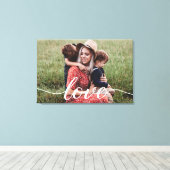 パーソナライズされた写真 ファミリーラブスクリプト キャンバスプリント (インサイチュ (ウッドフロア))