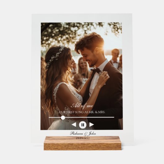 パーソナライズされた写真、ファーストソング、結婚sサイン アクリルサイン (正面)