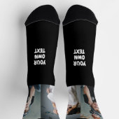 パーソナライズされた写真x2とカスタム文字 ソックス (上部)