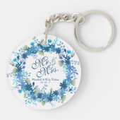 パーソナライズされた冬フローラ結婚キーチェーン キーホルダー (裏面)