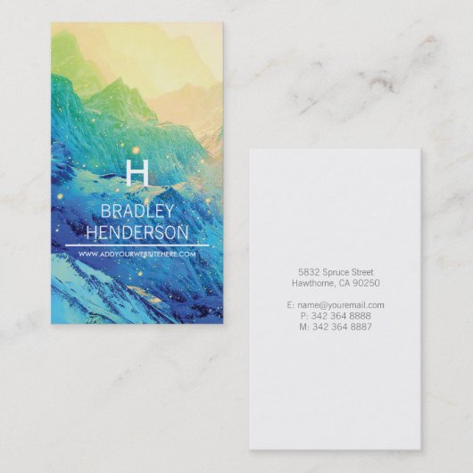 パーソナライズされた冬 名刺 (正面/裏面)