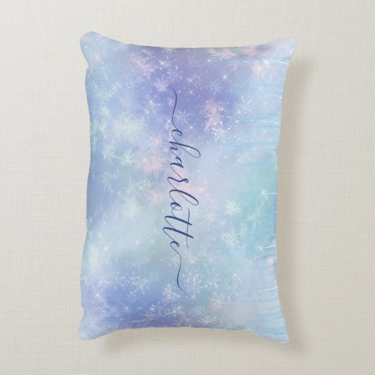 パーソナライズされた凍ってい氷柱 アクセントクッション (裏面(縦))