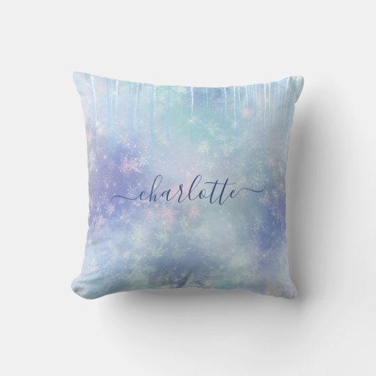 パーソナライズされた凍ってい氷柱 クッション (正面)