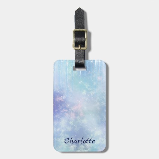パーソナライズされた凍ってい氷柱 ラゲッジタグ (正面縦)