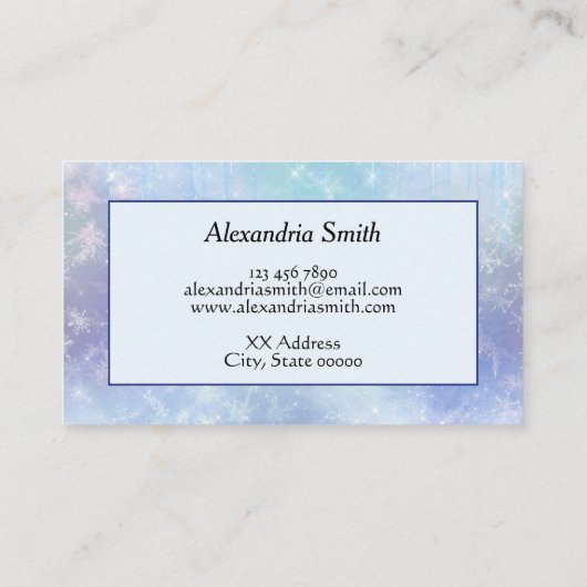 パーソナライズされた凍ってい氷柱 名刺 (裏面)