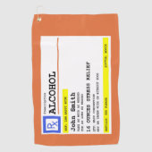 パーソナライズされた処方アルコユーモアのあるール ゴルフタオル (正面)