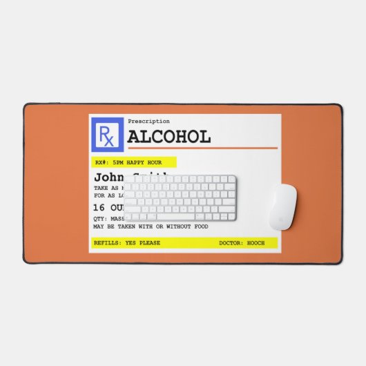 パーソナライズされた処方アルコユーモアのあるール デスクマット (キーボード&マウス)