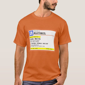 パーソナライズされた処方アルコール ジョーク入り アンバー Tシャツ