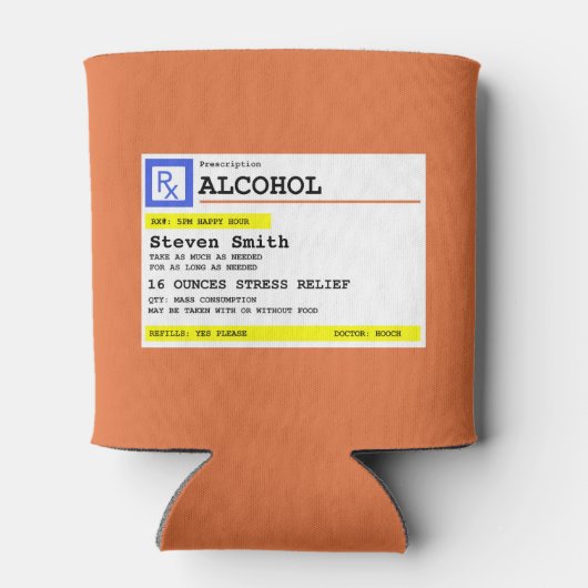 パーソナライズされた処方ユーモアのある酒 缶クーラー (裏面)
