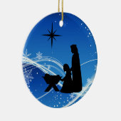 パーソナライズされた出生シーンのクリスマスオーナメント セラミックオーナメント (右)