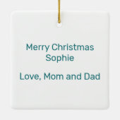 パーソナライズされた出生シーンのクリスマスオーナメント セラミックオーナメント (裏面)