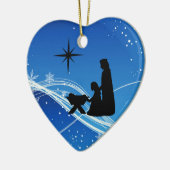 パーソナライズされた出生シーンのクリスマスオーナメント セラミックオーナメント (左)