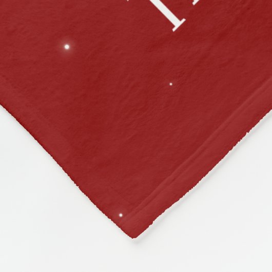 パーソナライズされた出生レッドクリスマスファミリー名 フリースブランケット (角)