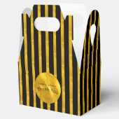 パーソナライズされた切妻ボックス黒金ゴールドストライプ フェイバーボックス (オープン)