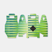 パーソナライズされた切妻箱グラデーション緑金属 フェイバーボックス (折り畳みなし)