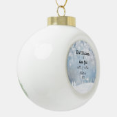 パーソナライズされた初めてのクリスマスと新年 セラミックボールオーナメント (左)