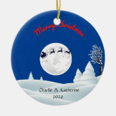 パーソナライズされた初めてのクリスマスのオーナメント セラミックオーナメント (正面)
