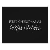 「パーソナライズされた初めてのクリスマスはミセスだ」 姓 ポスター (正面)