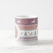 パーソナライズされた初めてのクリスマスをMomMomベビー写真 コーヒーマグカップ (中央)