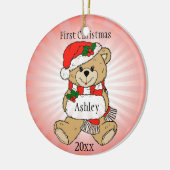 パーソナライズされた初めてのクリスマスオーナメント セラミックオーナメント (左)