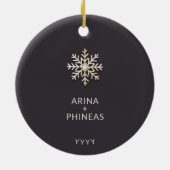 パーソナライズされた初めてのクリスマスオーナメント セラミックオーナメント (裏面)