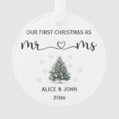 パーソナライズされた初めてのクリスマスカップル オーナメント (正面)