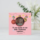 パーソナライズされた初めてのクリスマスカードfor Daddy, Photo 招待状 (スタンド正面)