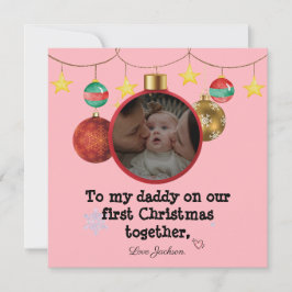パーソナライズされた初めてのクリスマスカードfor Daddy, Photo 招待状