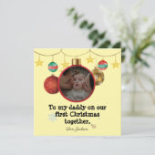 パーソナライズされた初めてのクリスマスカードfor Daddy, Photo 招待状 (スタンド正面)